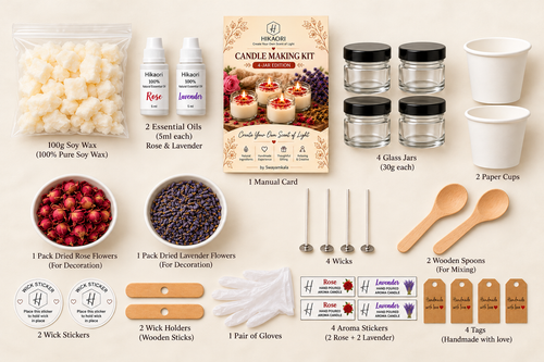 Hikaori Small Candle Making Kit — 4 Jar Edition
