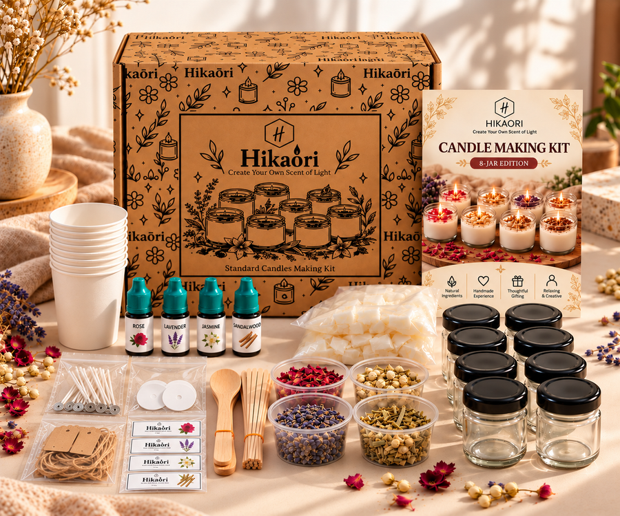Hikaori Standard Candle Making Kit — 8 Jar Edition