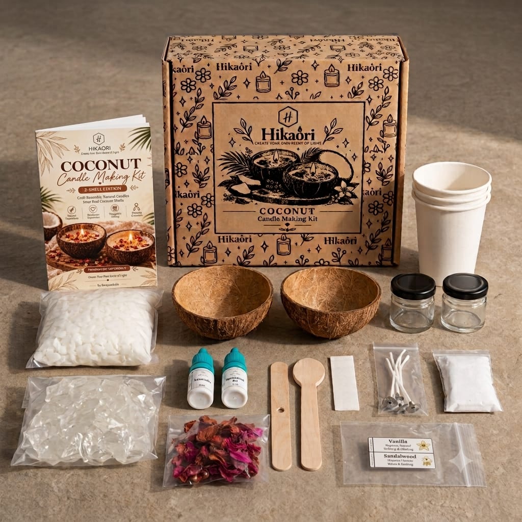 Hikaori Coconut Shell Candle Making Kit