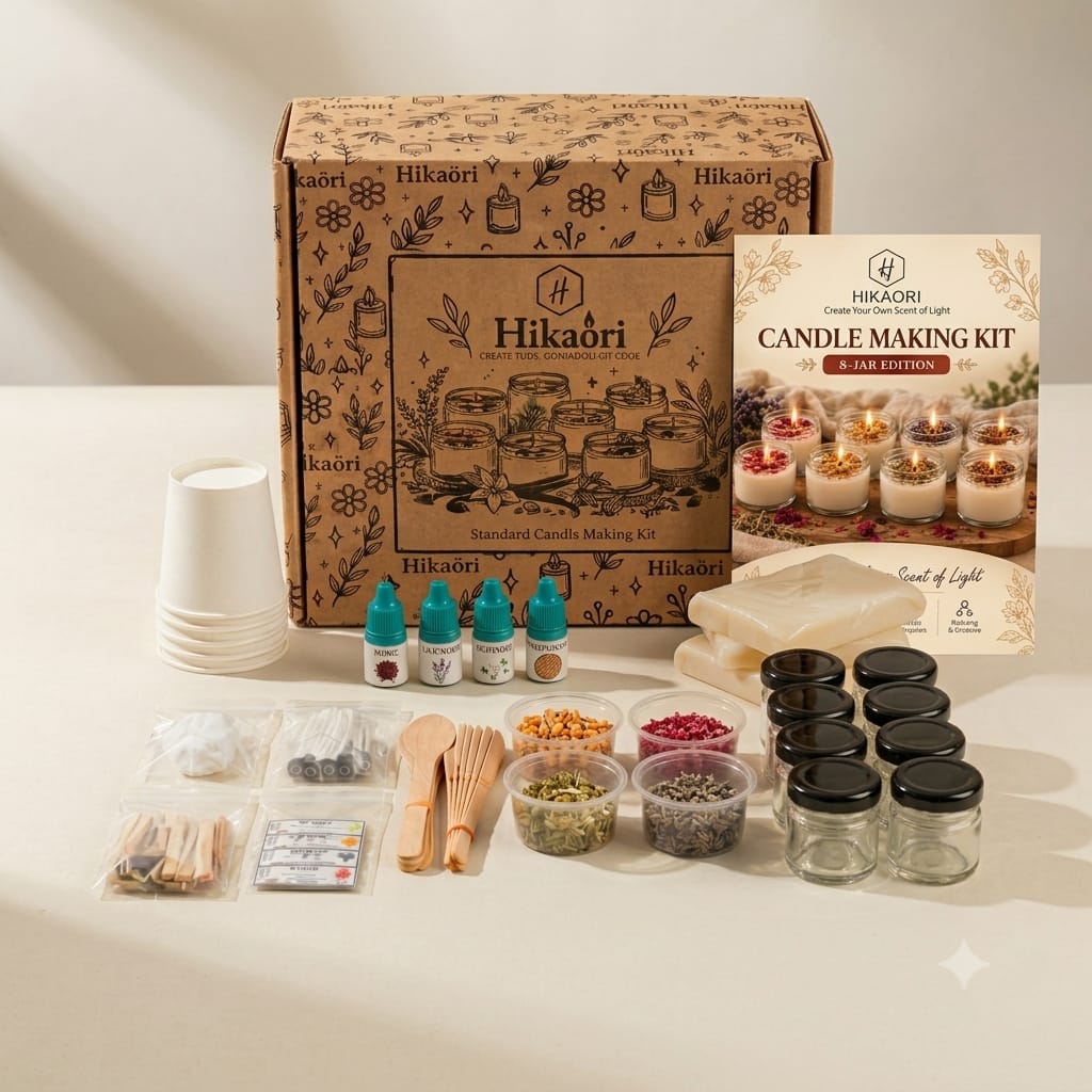 Hikaori Standard Candle Making Kit — 8 Jar Edition